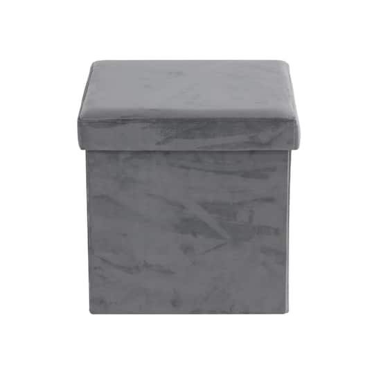 17" Modern Fabric Storage Stool